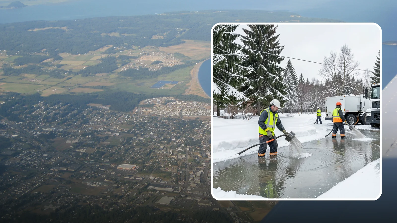 Snowmelt Flooding Cleanup in Oak Harbor, Island County, WA - When rapid snowmelt floods your property, we clear the water and treat surfaces before the refreeze sets in.