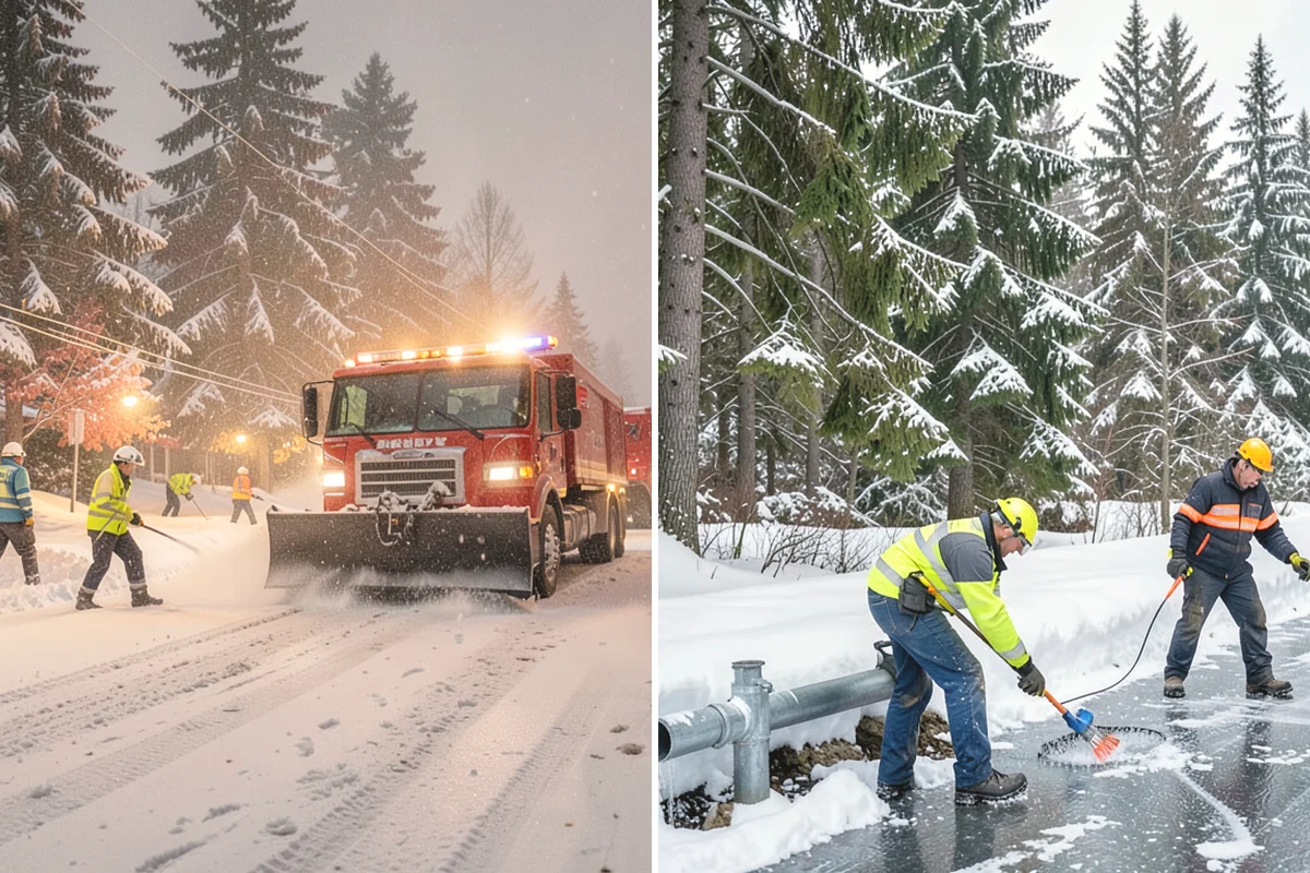 Snowmelt Flooding Cleanup in Oak Harbor, Island County, WA - Identify ponding areas and locate blocked or frozen drains