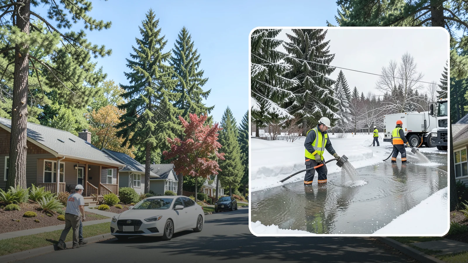 Snowmelt Flooding Cleanup in Orting, Pierce County, WA - When rapid snowmelt floods your property, we clear the water and treat surfaces before the refreeze sets in.