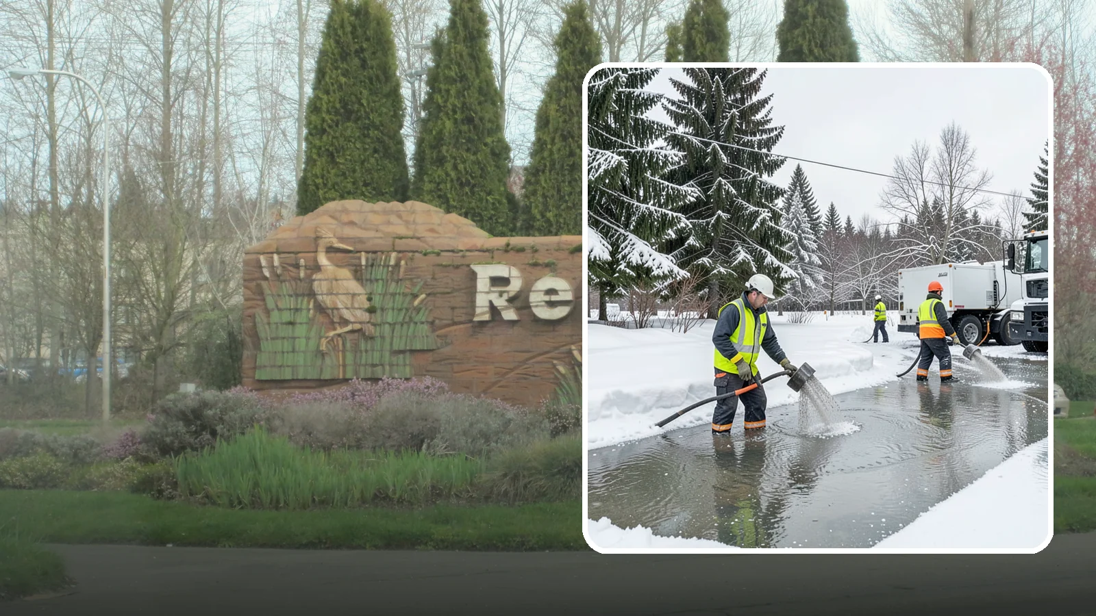 Snowmelt Flooding Cleanup in Renton, King County, WA - When rapid snowmelt floods your property, we clear the water and treat surfaces before the refreeze sets in.