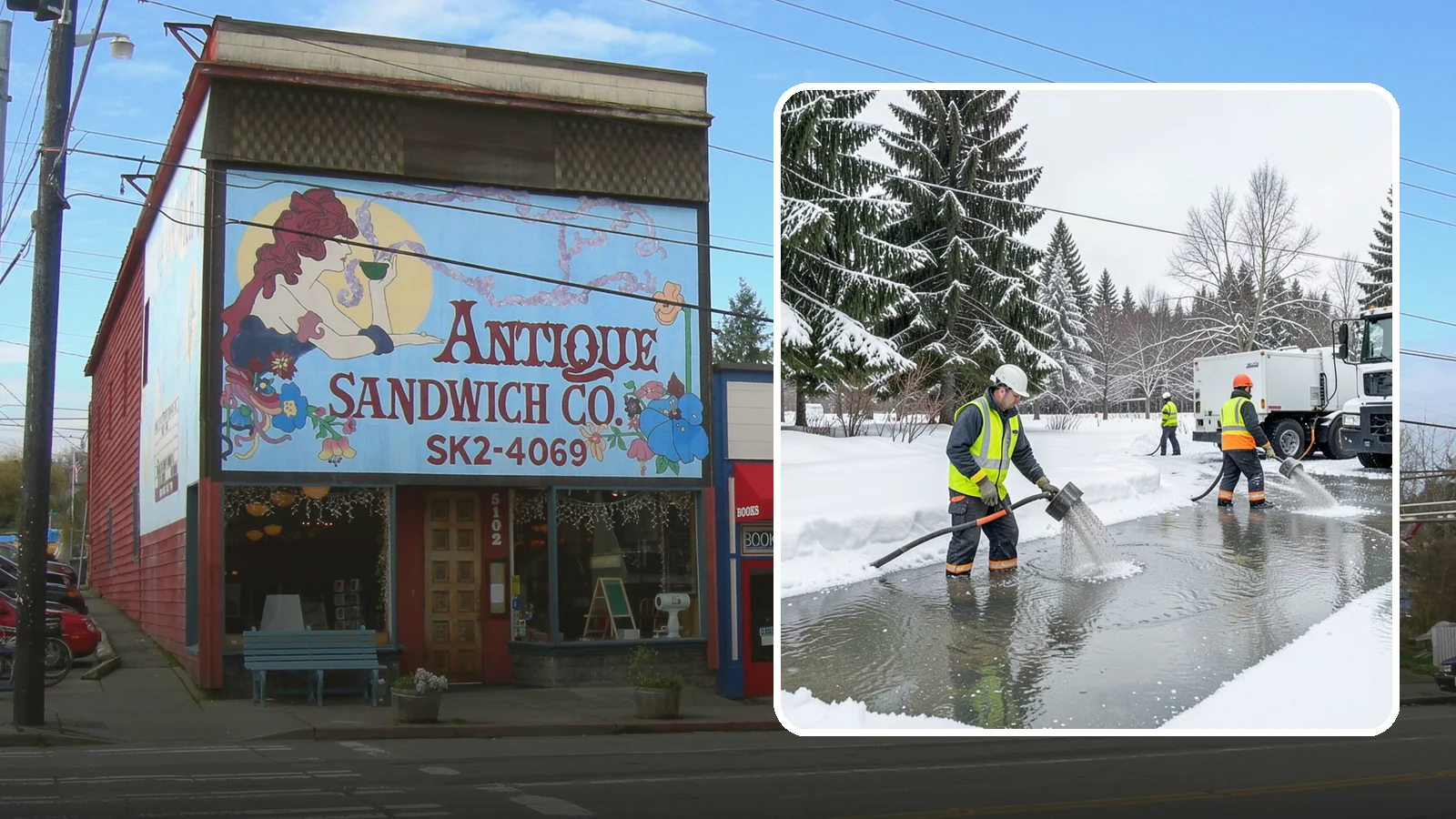 Snowmelt Flooding Cleanup in Ruston, Pierce County, WA - When rapid snowmelt floods your property, we clear the water and treat surfaces before the refreeze sets in.