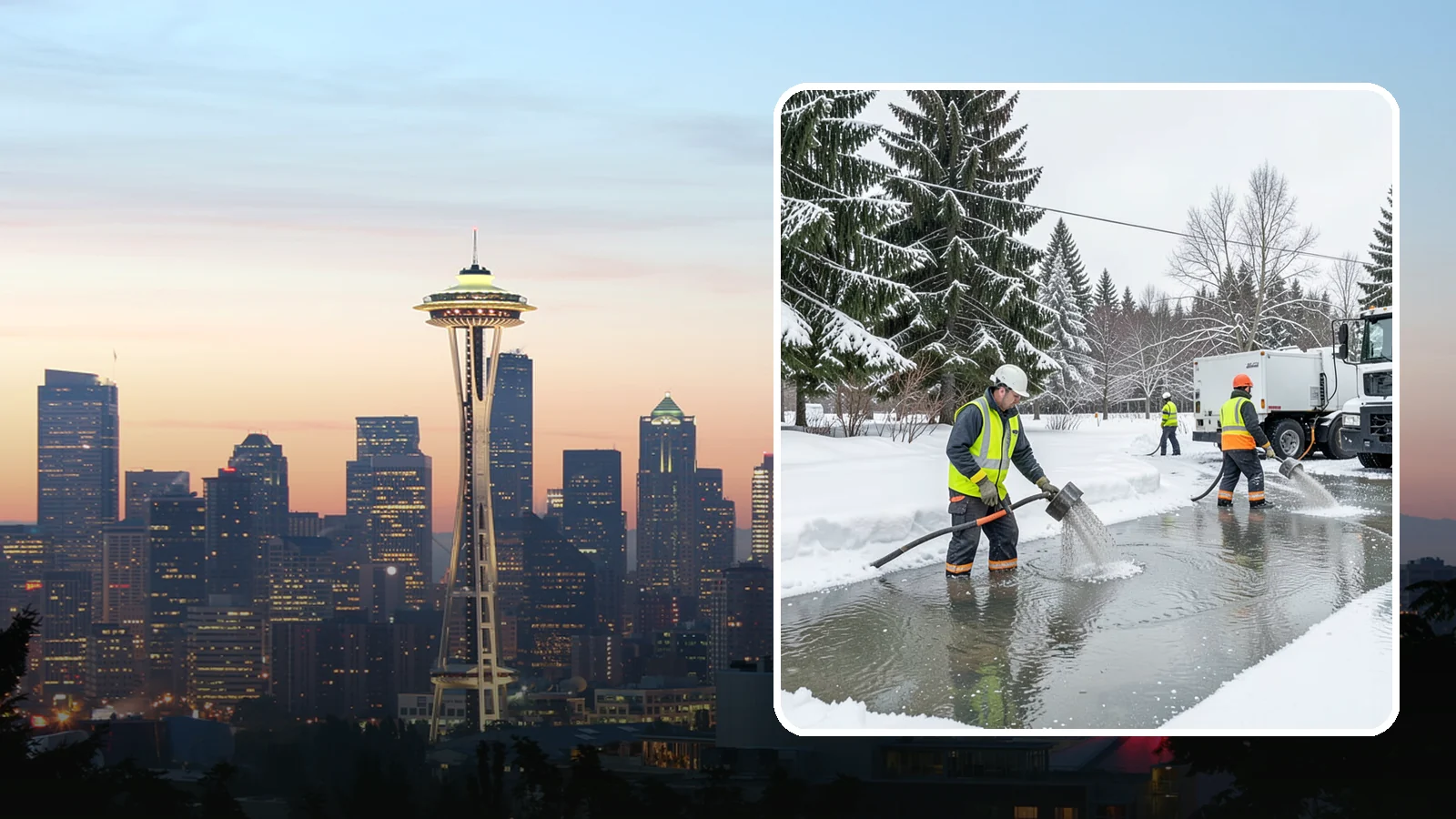 Snowmelt Flooding Cleanup in Seattle, King County, WA - When rapid snowmelt floods your property, we clear the water and treat surfaces before the refreeze sets in.