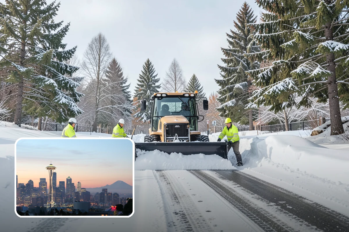 Snowmelt Flooding Cleanup in Seattle, King County, WA - Rapid clearing of ponded meltwater before it refreezes into sheets