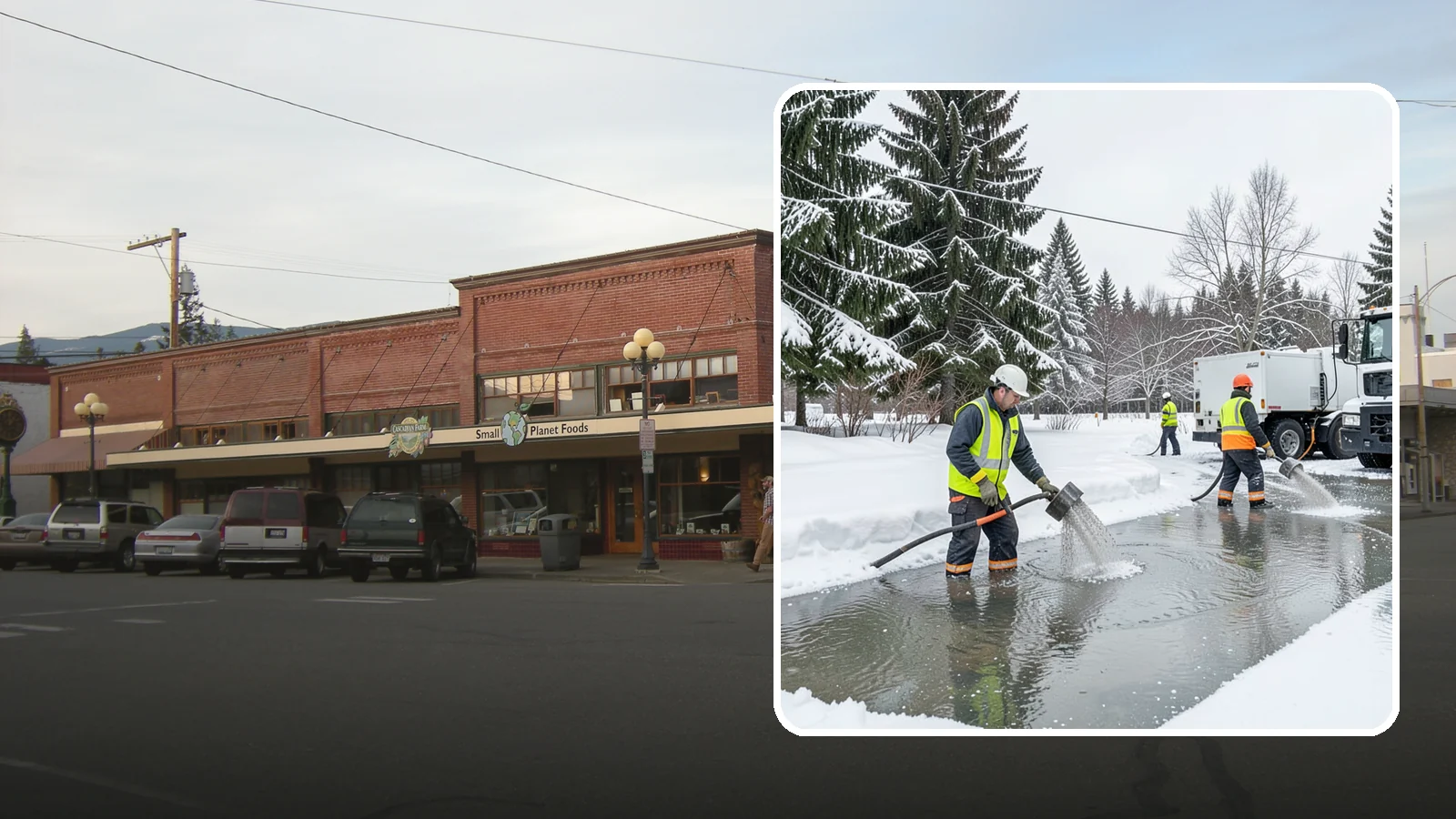 Snowmelt Flooding Cleanup in Sedro-Woolley, Skagit County, WA - When rapid snowmelt floods your property, we clear the water and treat surfaces before the refreeze sets in.