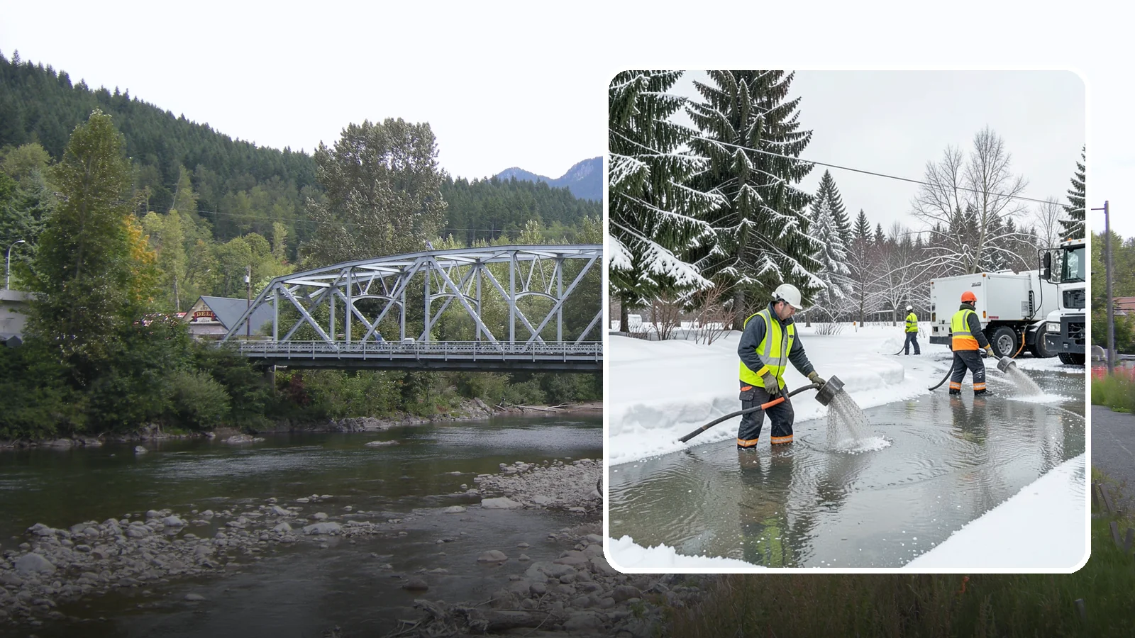 Snowmelt Flooding Cleanup in Skykomish, King County, WA - When rapid snowmelt floods your property, we clear the water and treat surfaces before the refreeze sets in.
