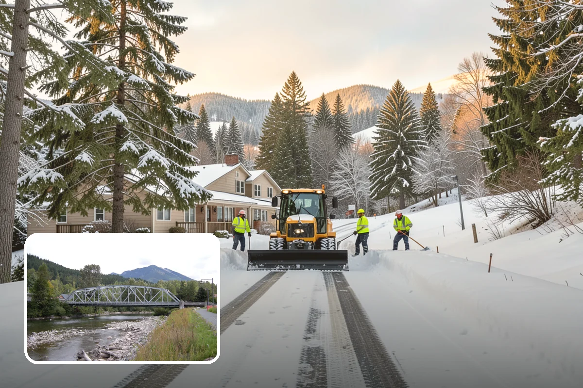 Snowmelt Flooding Cleanup in Skykomish, King County, WA - Rapid clearing of ponded meltwater before it refreezes into sheets