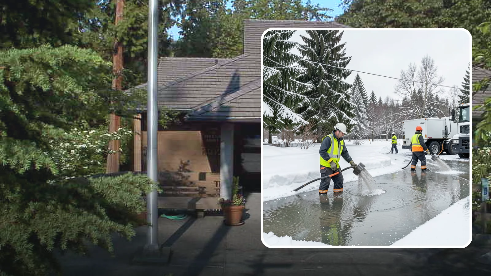 Snowmelt Flooding Cleanup in Yarrow Point, King County, WA - When rapid snowmelt floods your property, we clear the water and treat surfaces before the refreeze sets in.