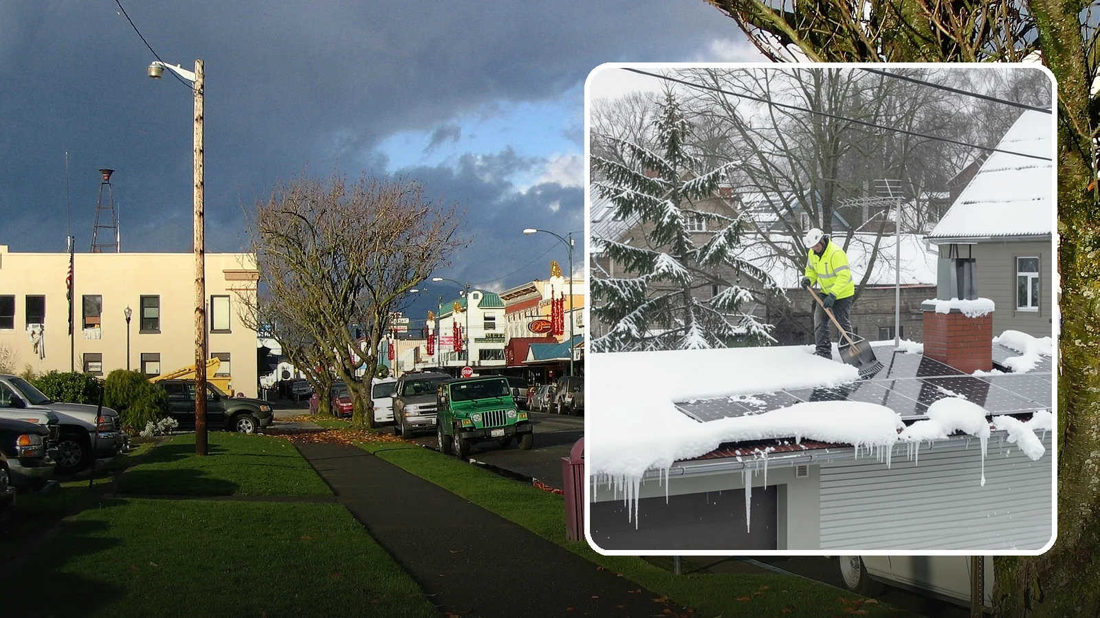 Solar Panel Snow Removal in Arlington, Snohomish County, WA - We clear snow from solar arrays to restore energy production and protect the panels from damage.