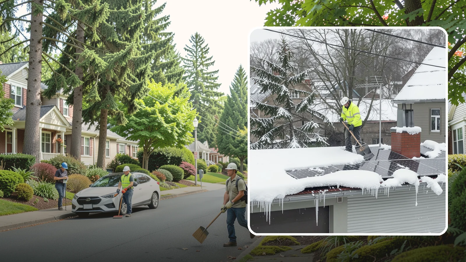 Solar Panel Snow Removal in Beaux Arts Village, King County, WA - We clear snow from solar arrays to restore energy production and protect the panels from damage.