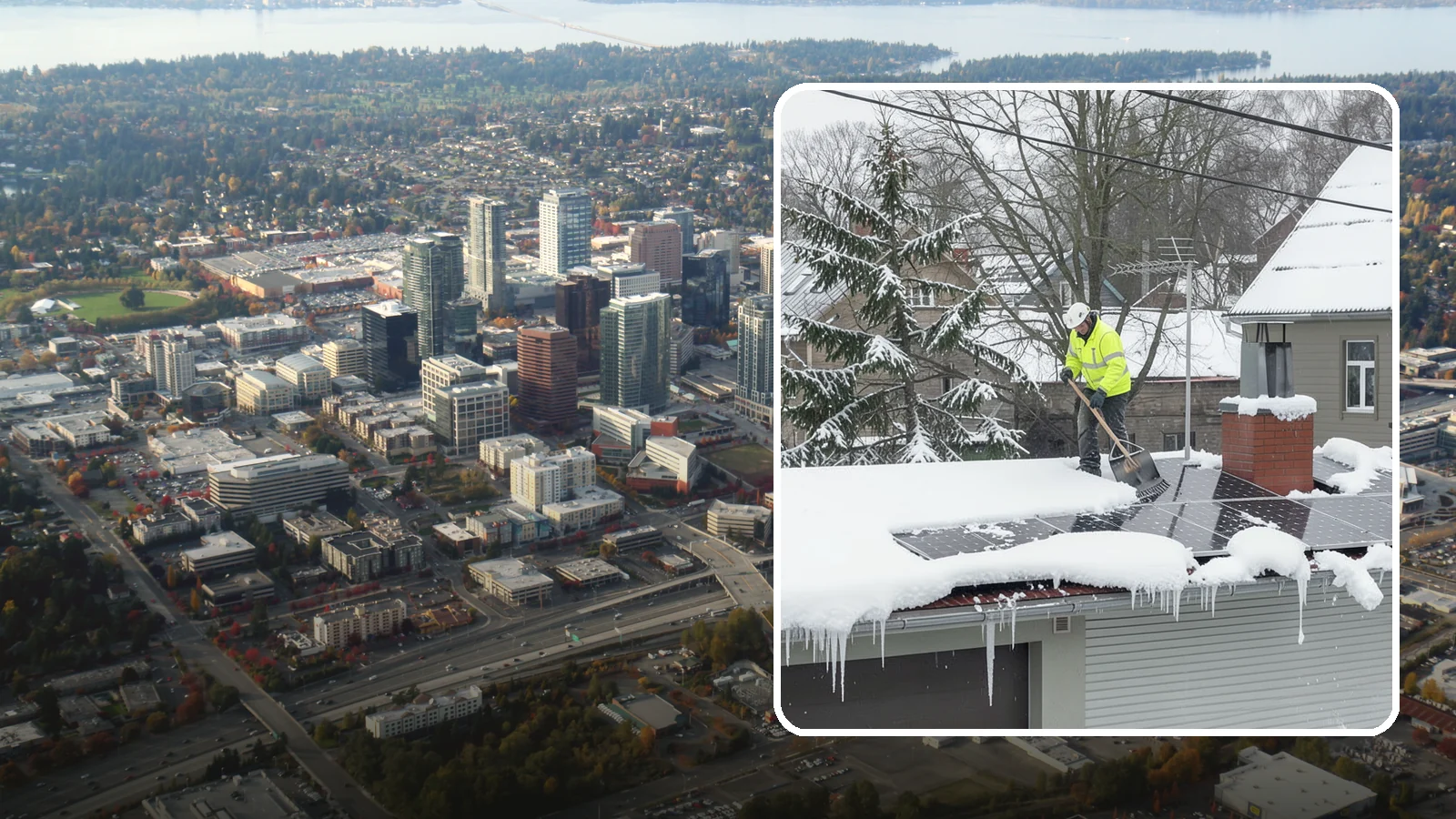 Solar Panel Snow Removal in Bellevue, King County, WA - We clear snow from solar arrays to restore energy production and protect the panels from damage.