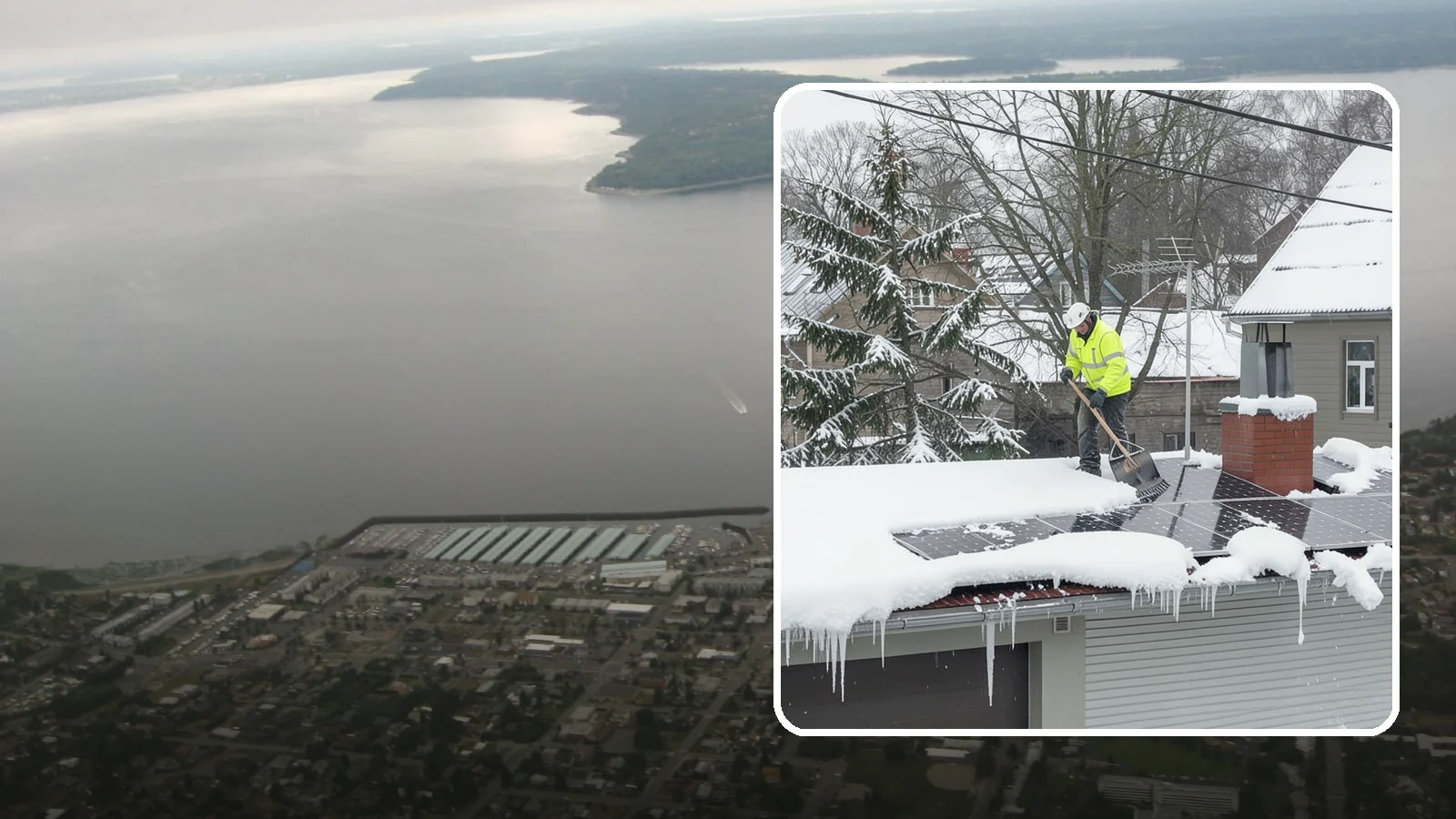 Solar Panel Snow Removal in Des Moines, King County, WA - We clear snow from solar arrays to restore energy production and protect the panels from damage.