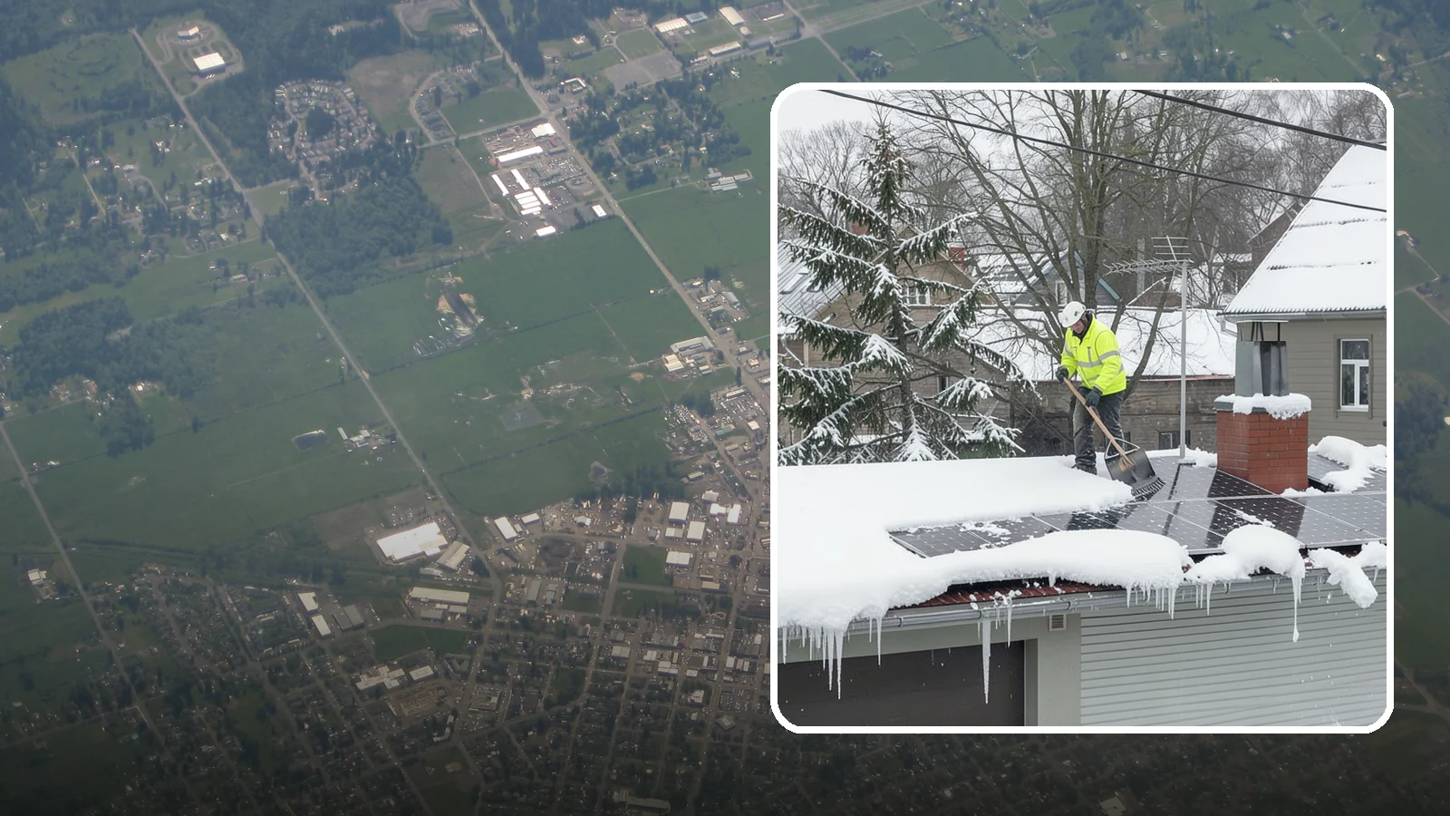 Solar Panel Snow Removal in Enumclaw, King County, WA - We clear snow from solar arrays to restore energy production and protect the panels from damage.