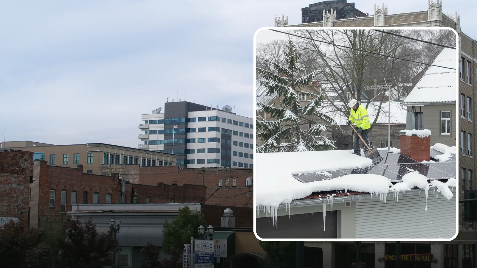 Solar Panel Snow Removal in Everett, Snohomish County, WA - We clear snow from solar arrays to restore energy production and protect the panels from damage.