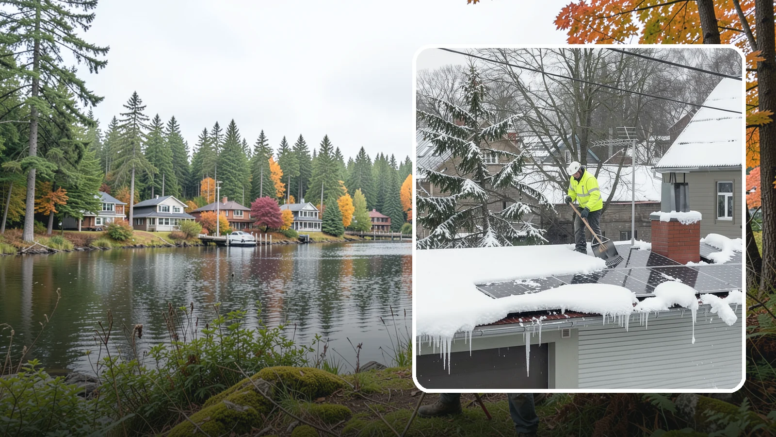 Solar Panel Snow Removal in La Conner, Skagit County, WA - We clear snow from solar arrays to restore energy production and protect the panels from damage.