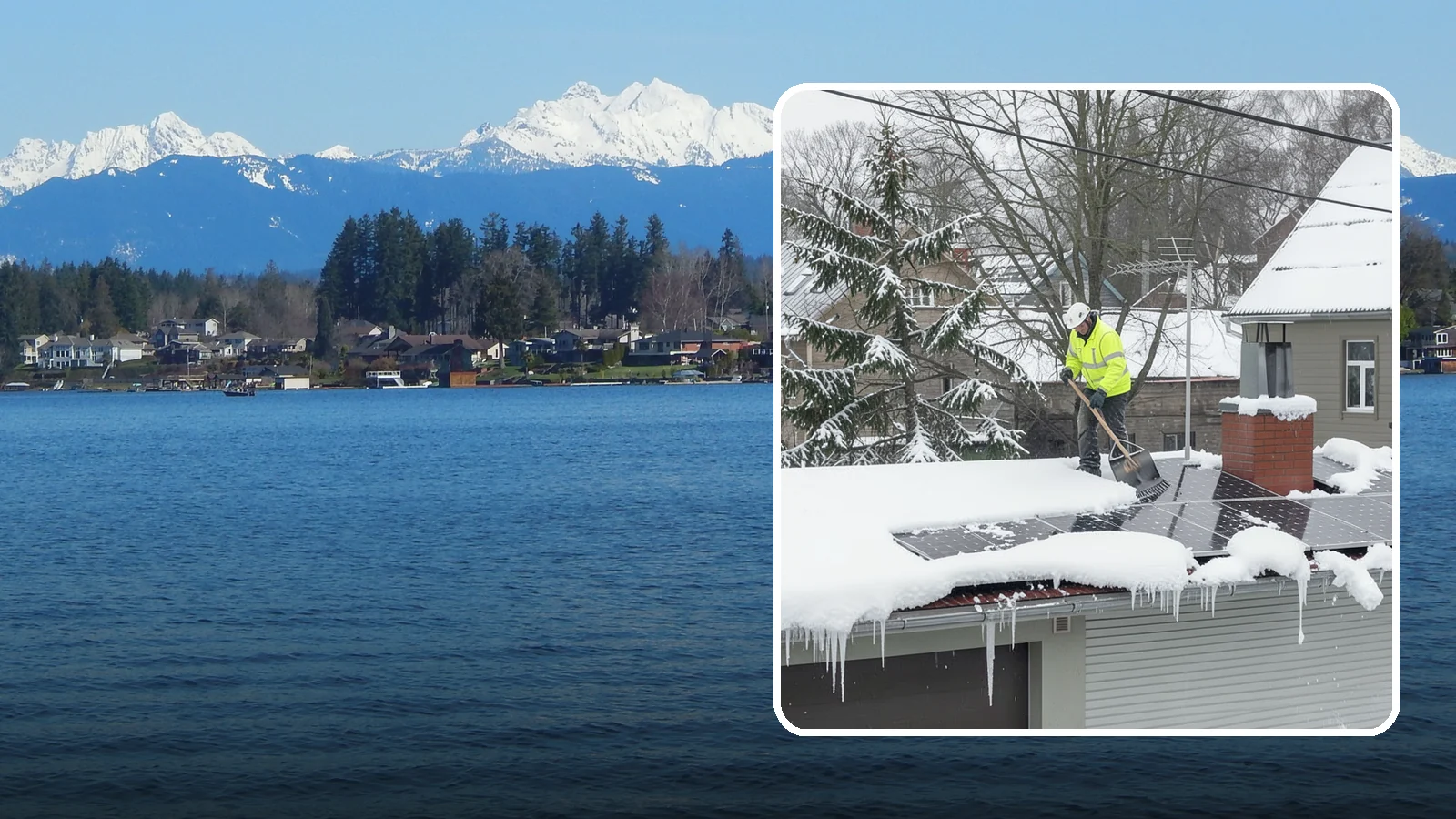 Solar Panel Snow Removal in Lake Stevens, Snohomish County, WA - We clear snow from solar arrays to restore energy production and protect the panels from damage.