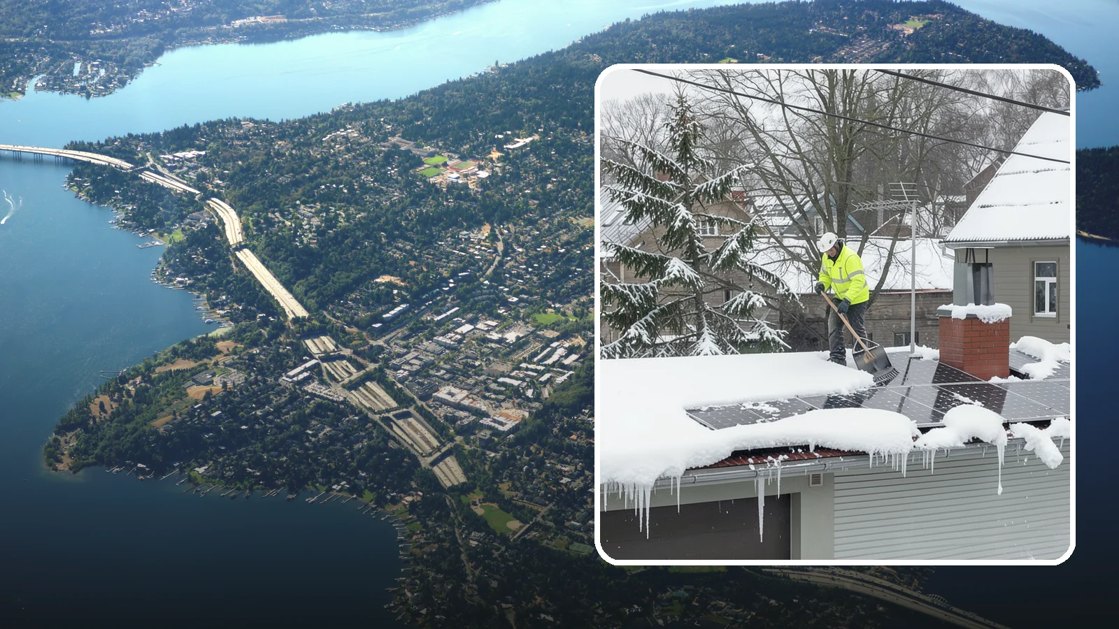 Solar Panel Snow Removal in Mercer Island, King County, WA - We clear snow from solar arrays to restore energy production and protect the panels from damage.