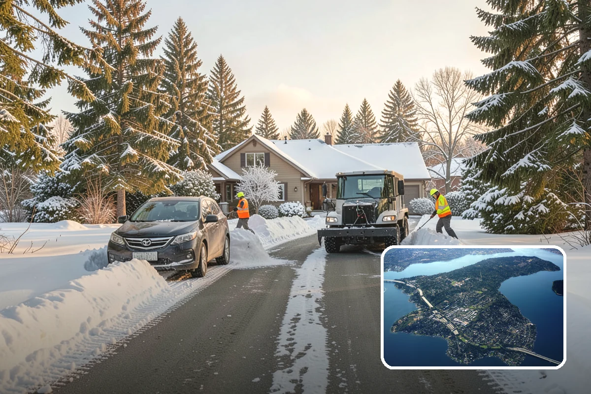 Solar Panel Snow Removal in Mercer Island, King County, WA - Restored energy production during short winter days