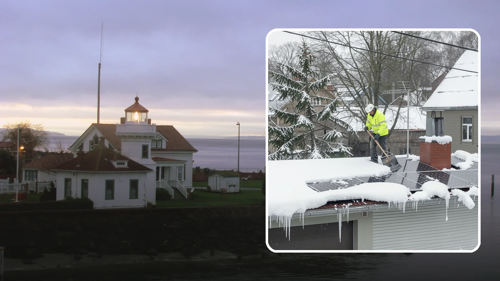 Solar Panel Snow Removal in Mukilteo, Snohomish County, WA - We clear snow from solar arrays to restore energy production and protect the panels from damage.