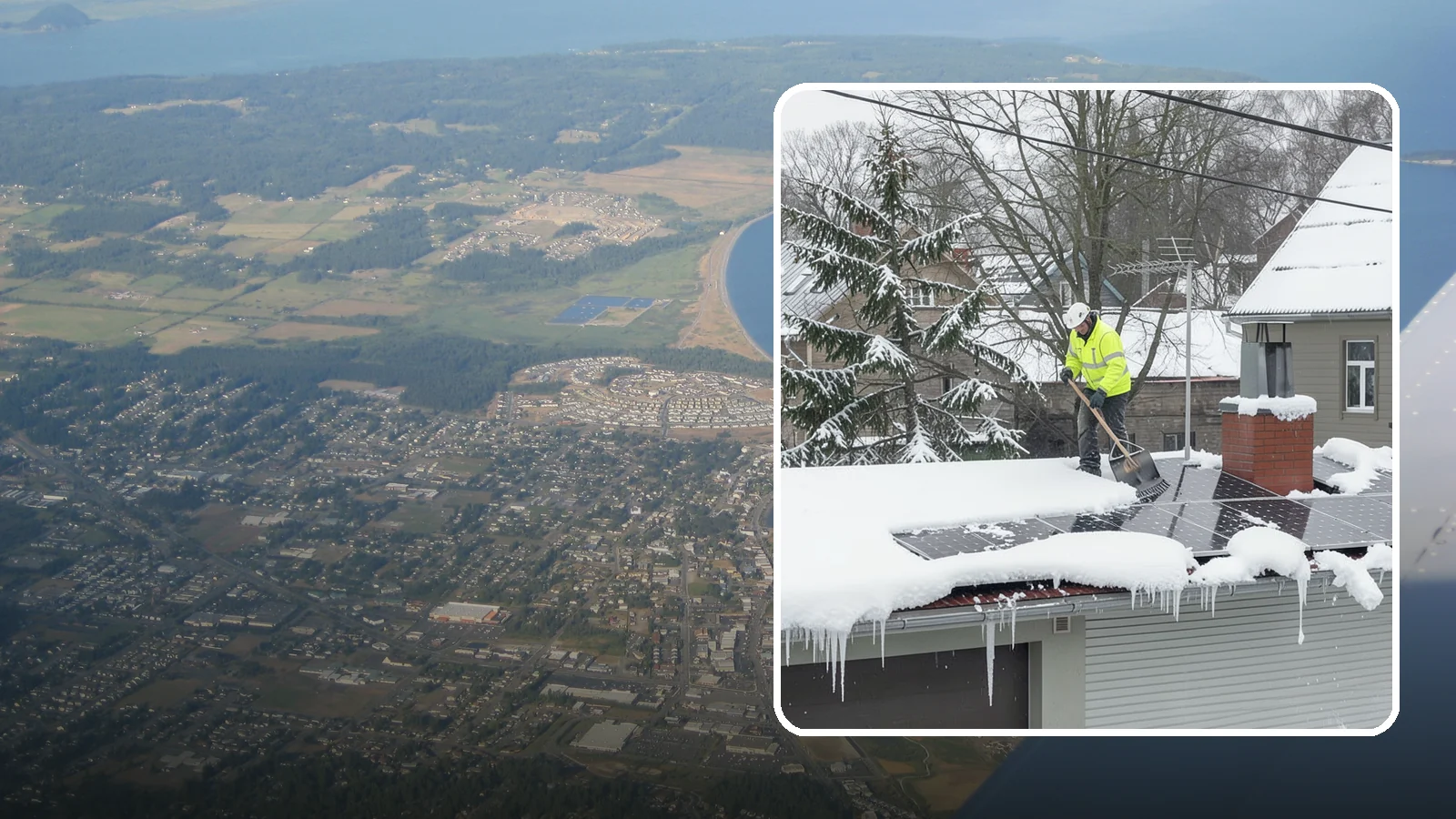 Solar Panel Snow Removal in Oak Harbor, Island County, WA - We clear snow from solar arrays to restore energy production and protect the panels from damage.