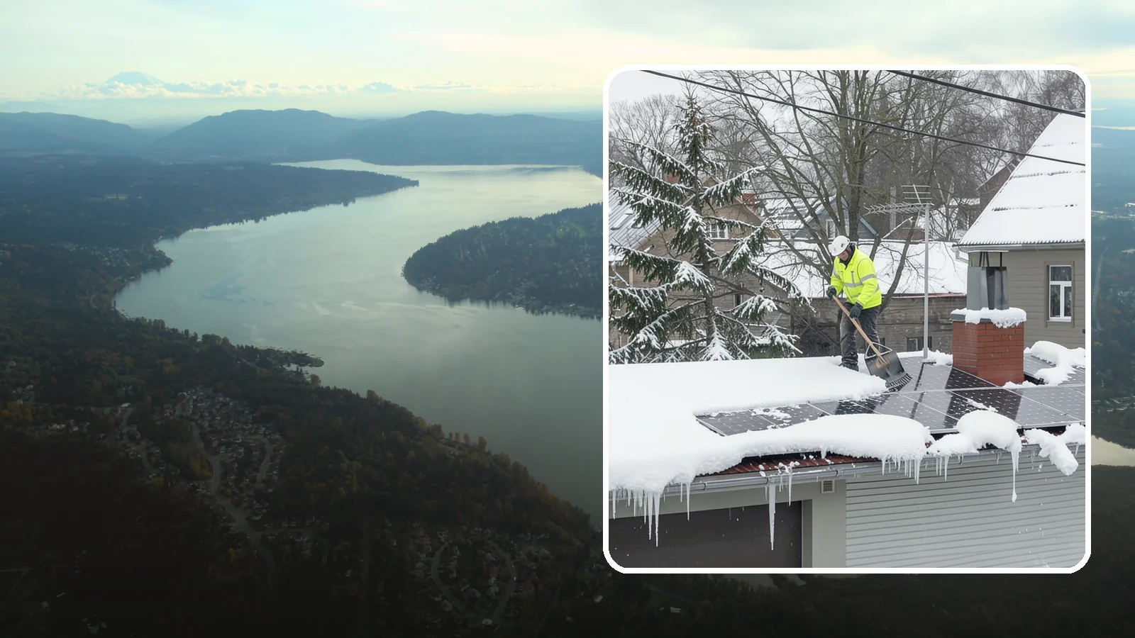 Solar Panel Snow Removal in Sammamish, King County, WA - We clear snow from solar arrays to restore energy production and protect the panels from damage.