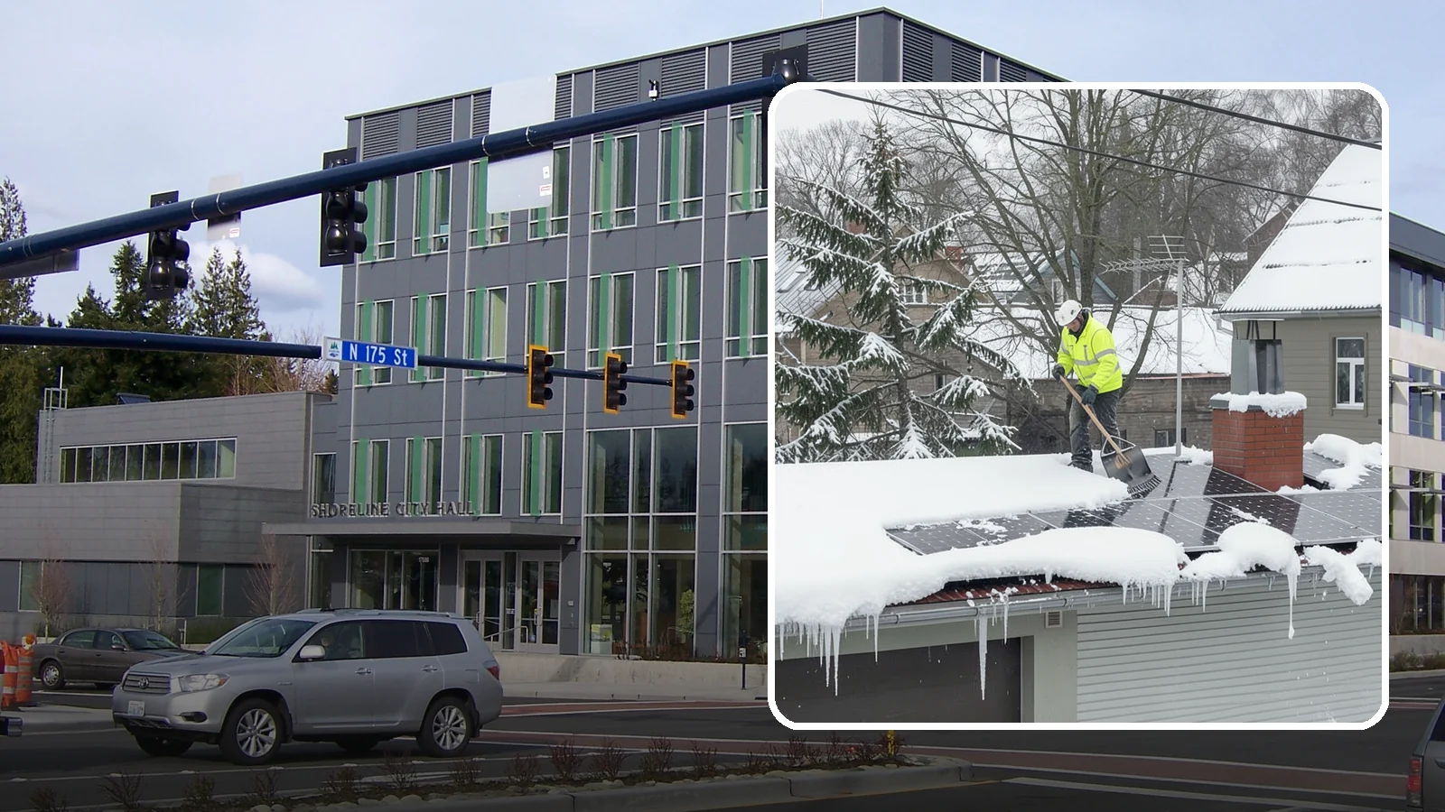 Solar Panel Snow Removal in Shoreline, King County, WA - We clear snow from solar arrays to restore energy production and protect the panels from damage.