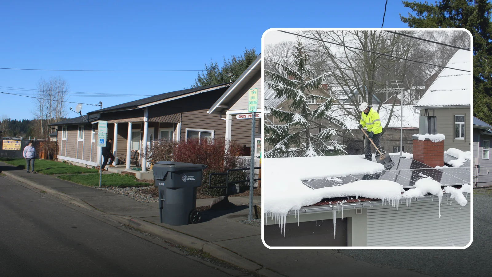 Solar Panel Snow Removal in South Prairie, Pierce County, WA - We clear snow from solar arrays to restore energy production and protect the panels from damage.