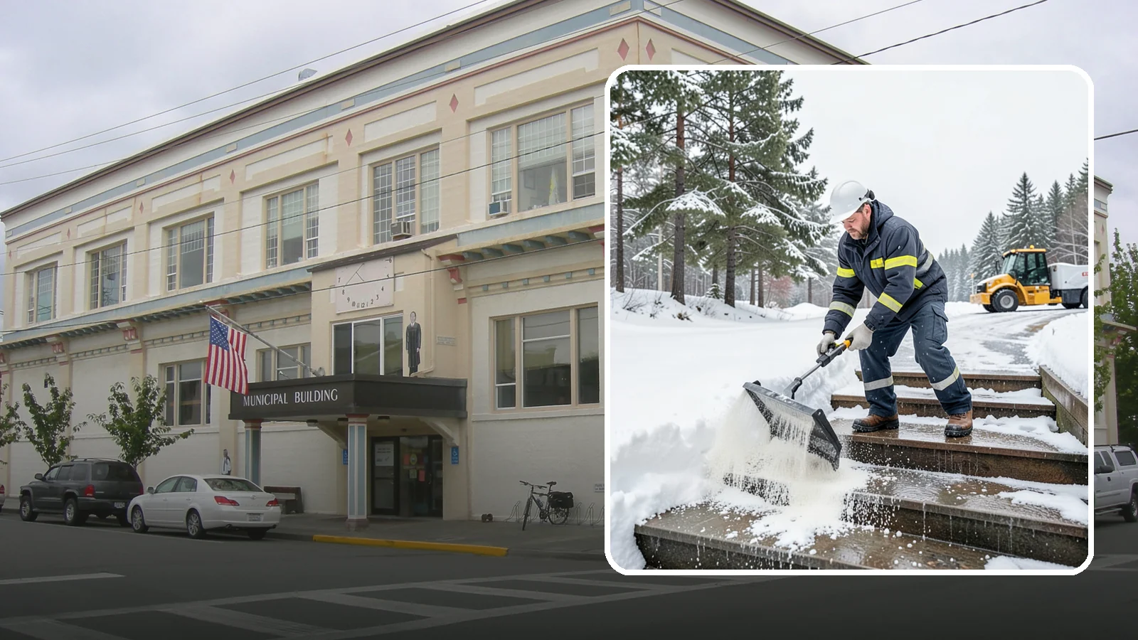 Stair Deicing in Anacortes, Skagit County, WA - We treat exterior stairs with the right deicer to stop ice from forming on treads and landings.