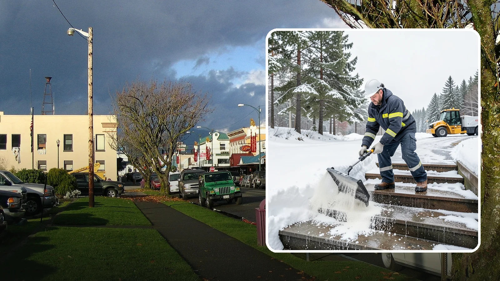 Stair Deicing in Arlington, Snohomish County, WA - We treat exterior stairs with the right deicer to stop ice from forming on treads and landings.