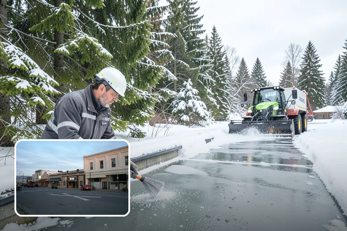Stair Deicing in Burlington, Skagit County, WA - Stops invisible refreeze from forming on treads