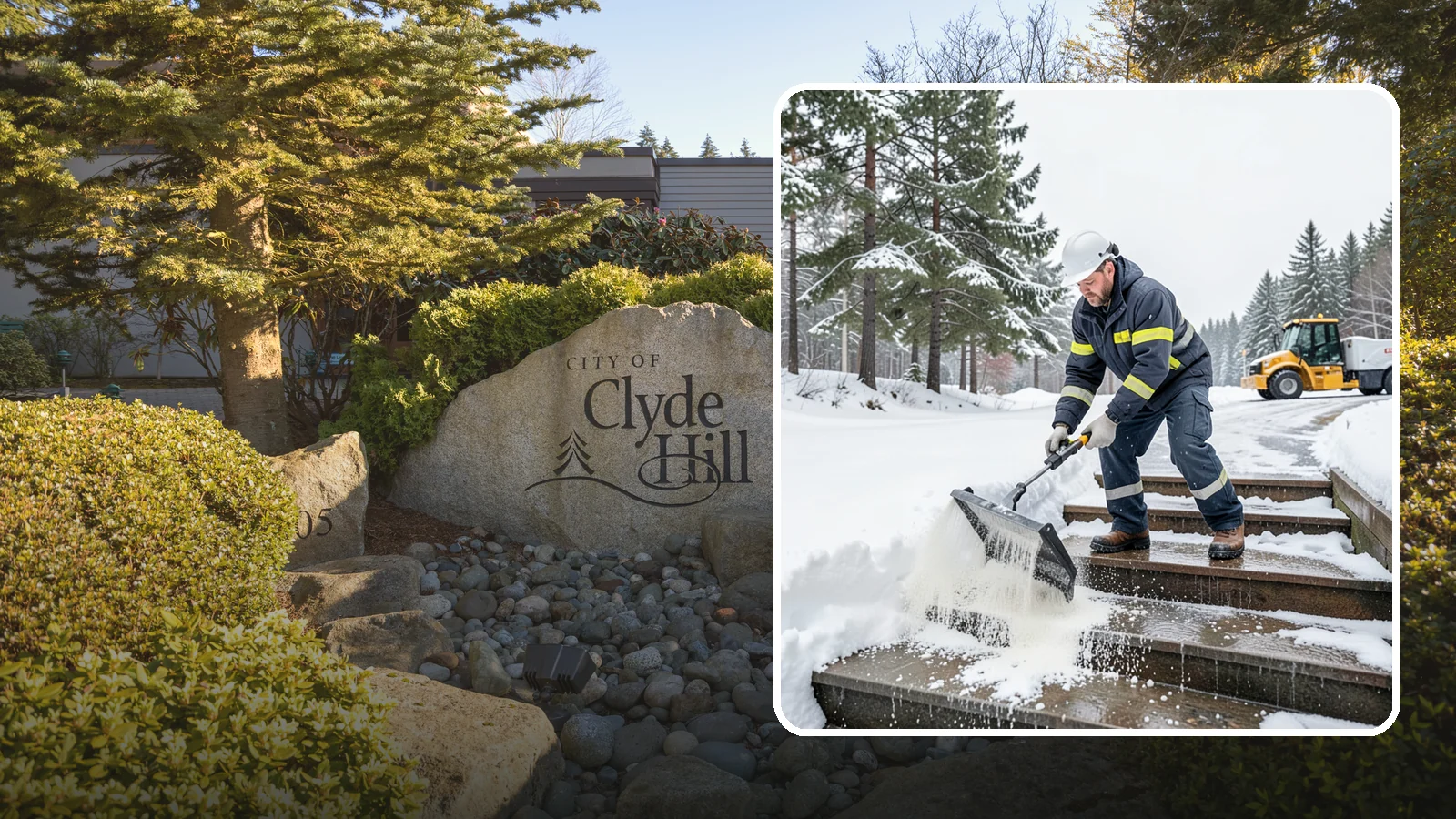 Stair Deicing in Clyde Hill, King County, WA - We treat exterior stairs with the right deicer to stop ice from forming on treads and landings.