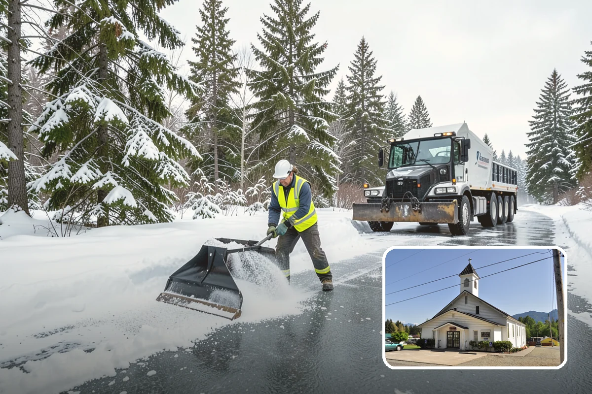 Stair Deicing in Concrete, Skagit County, WA - Stops invisible refreeze from forming on treads