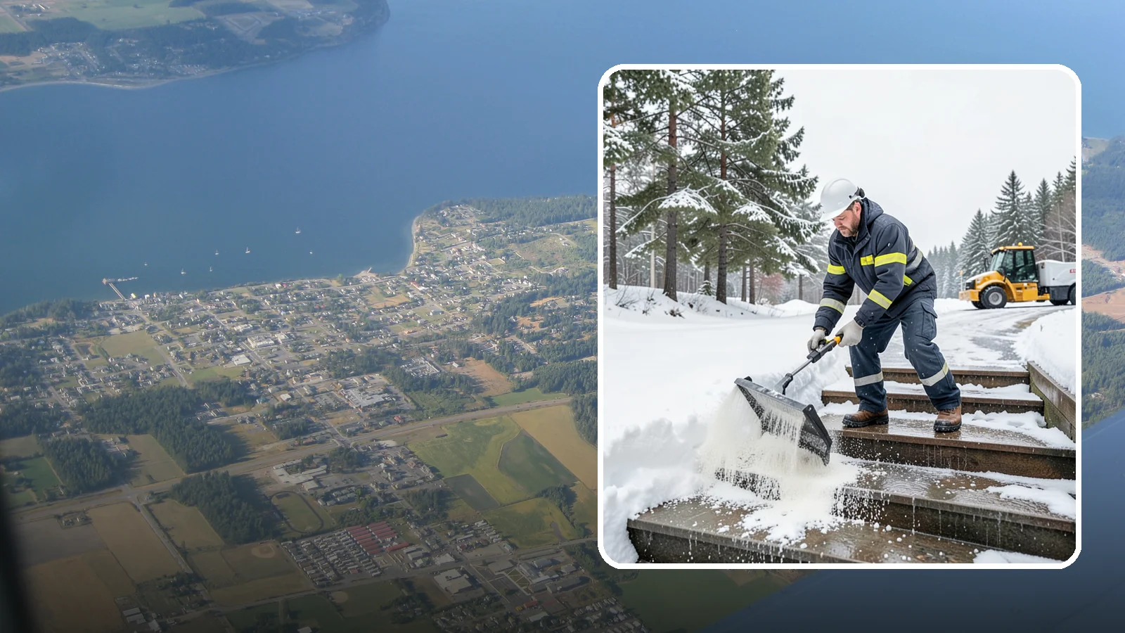 Stair Deicing in Coupeville, Island County, WA - We treat exterior stairs with the right deicer to stop ice from forming on treads and landings.