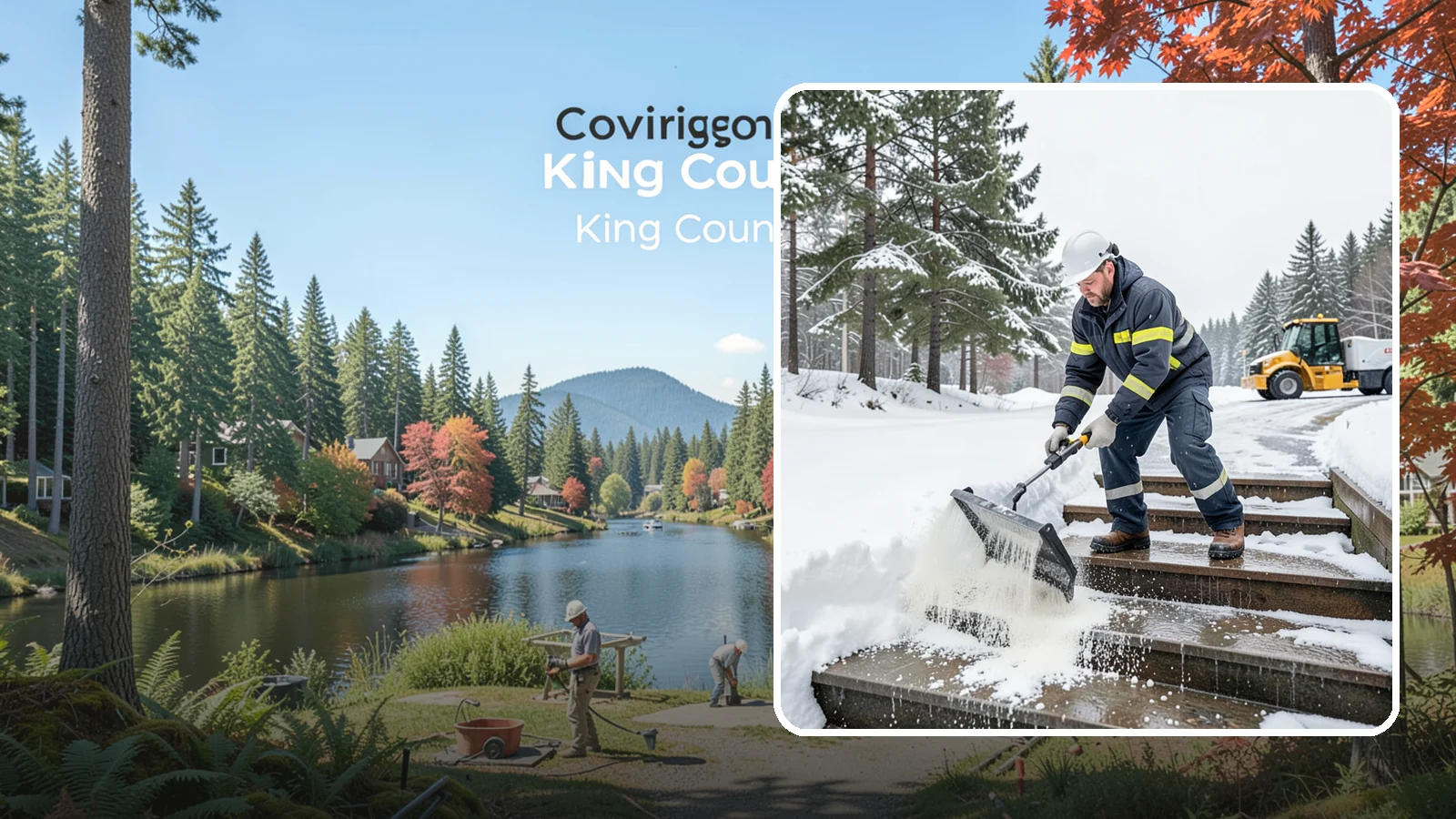 Stair Deicing in Covington, King County, WA - We treat exterior stairs with the right deicer to stop ice from forming on treads and landings.