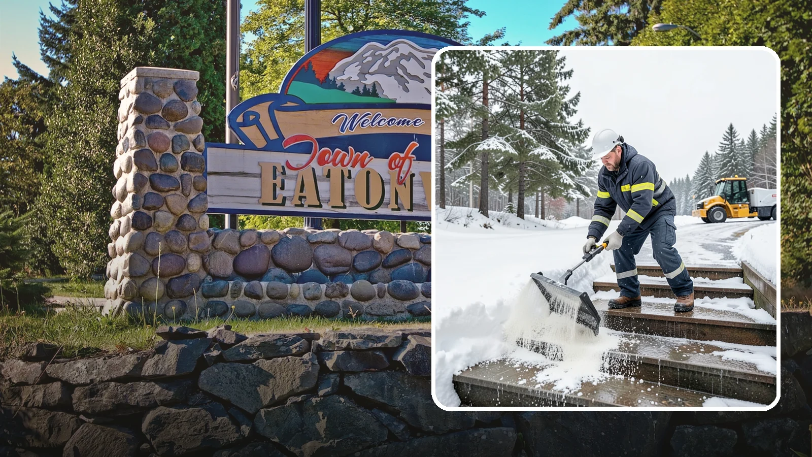 Stair Deicing in Eatonville, Pierce County, WA - We treat exterior stairs with the right deicer to stop ice from forming on treads and landings.