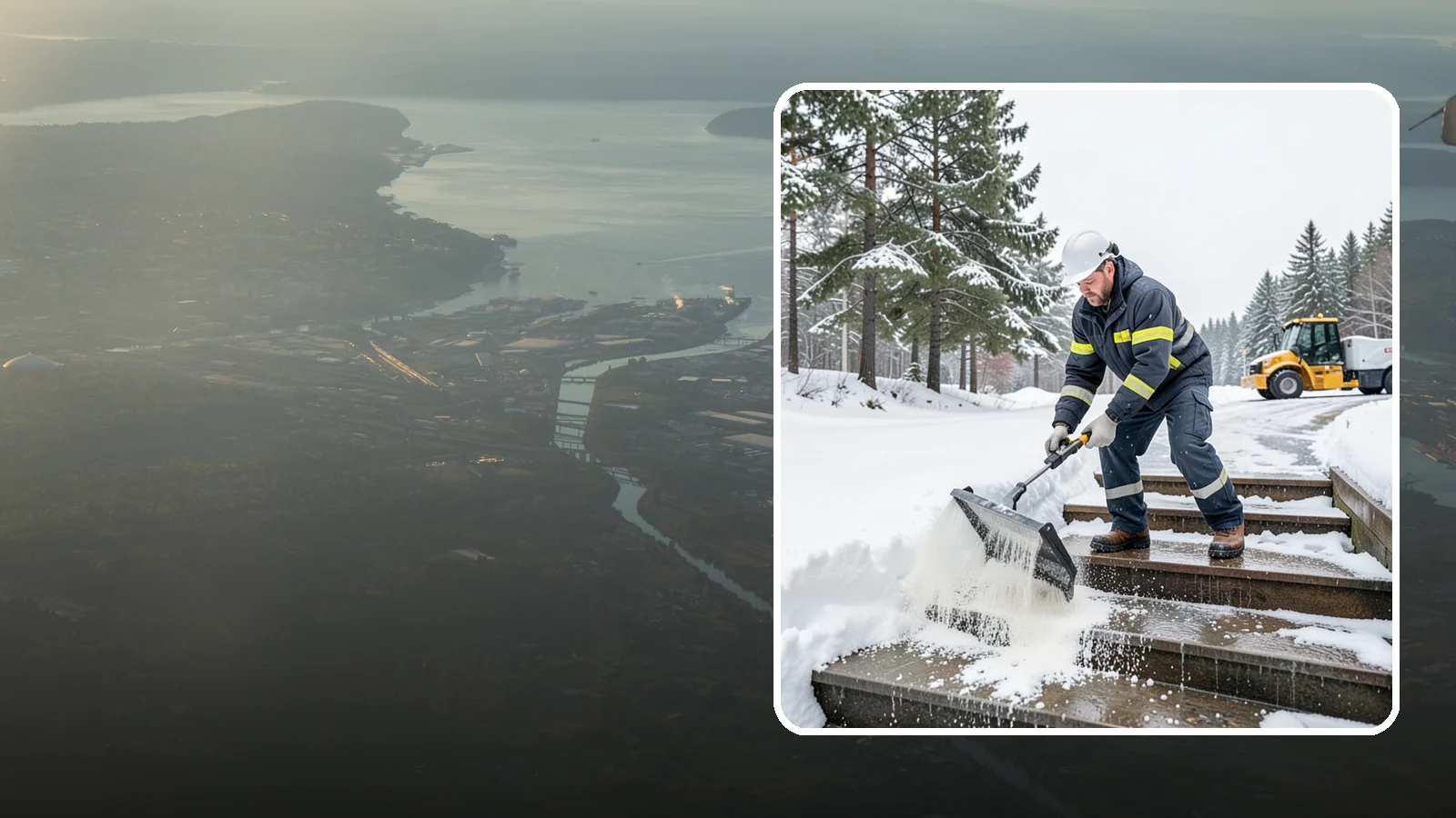 Stair Deicing in Fife, Pierce County, WA - We treat exterior stairs with the right deicer to stop ice from forming on treads and landings.