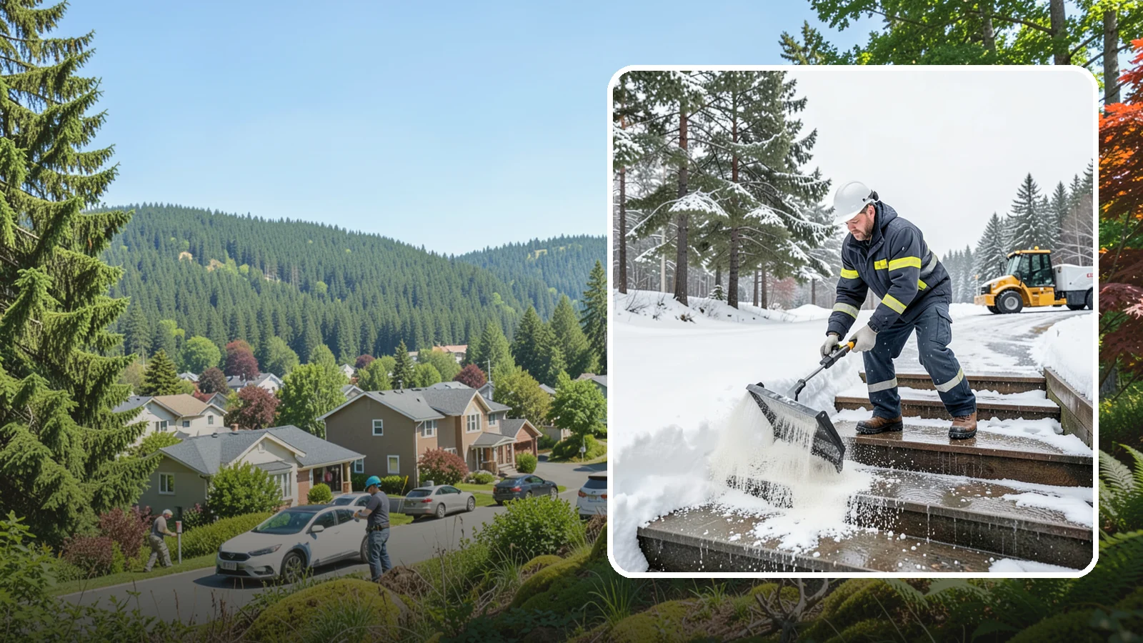 Stair Deicing in Index, Snohomish County, WA - We treat exterior stairs with the right deicer to stop ice from forming on treads and landings.