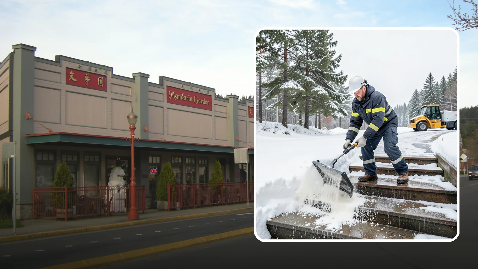 Stair Deicing in Issaquah, King County, WA - We treat exterior stairs with the right deicer to stop ice from forming on treads and landings.