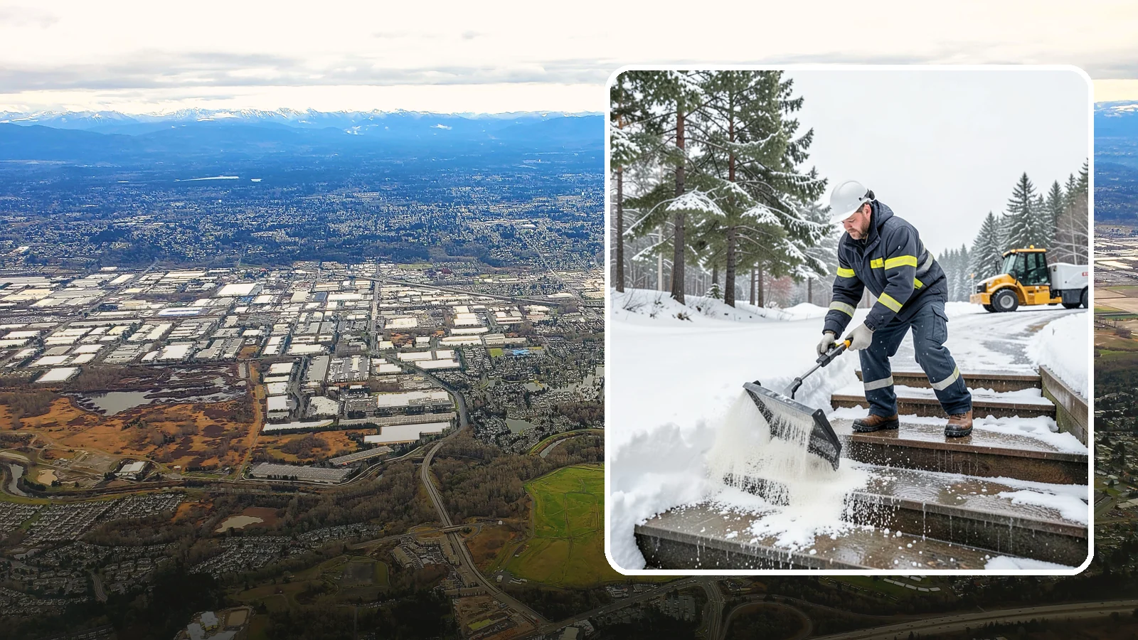 Stair Deicing in Kent, King County, WA - We treat exterior stairs with the right deicer to stop ice from forming on treads and landings.