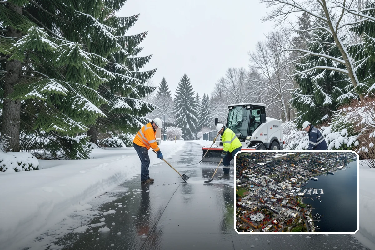 Stair Deicing in Kirkland, King County, WA - Stops invisible refreeze from forming on treads