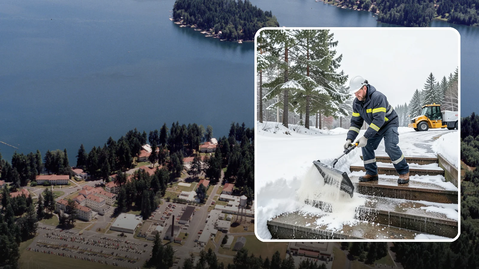 Stair Deicing in Lakewood, Pierce County, WA - We treat exterior stairs with the right deicer to stop ice from forming on treads and landings.