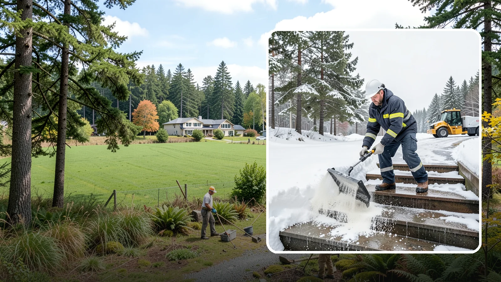 Stair Deicing in Lyman, Skagit County, WA - We treat exterior stairs with the right deicer to stop ice from forming on treads and landings.