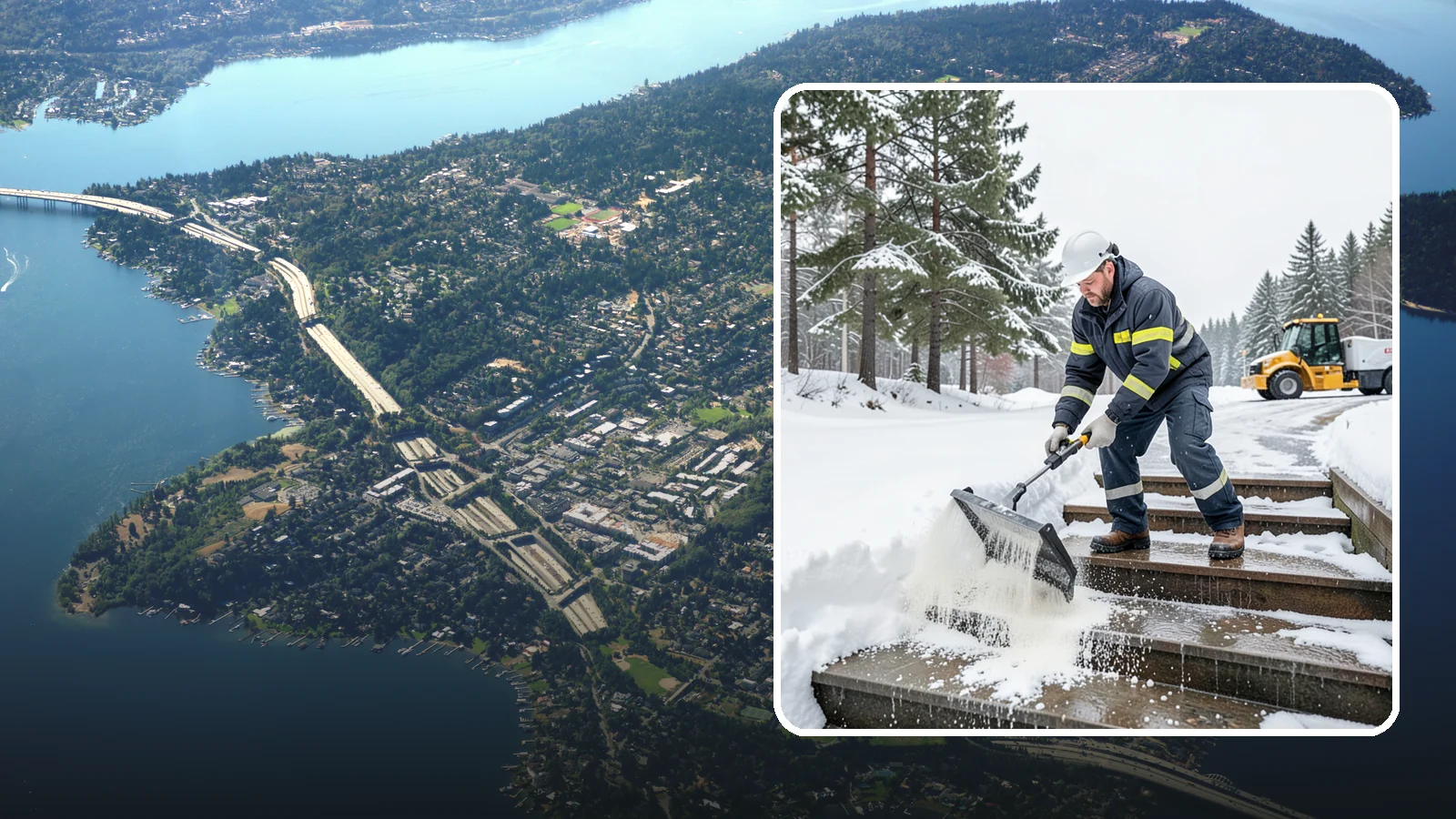 Stair Deicing in Mercer Island, King County, WA - We treat exterior stairs with the right deicer to stop ice from forming on treads and landings.