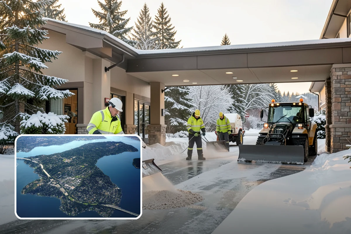 Stair Deicing in Mercer Island, King County, WA - Stops invisible refreeze from forming on treads