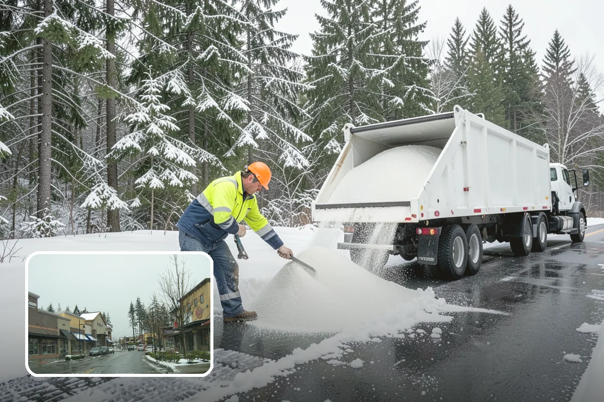 Stair Deicing in Mill Creek, Snohomish County, WA - Stops invisible refreeze from forming on treads