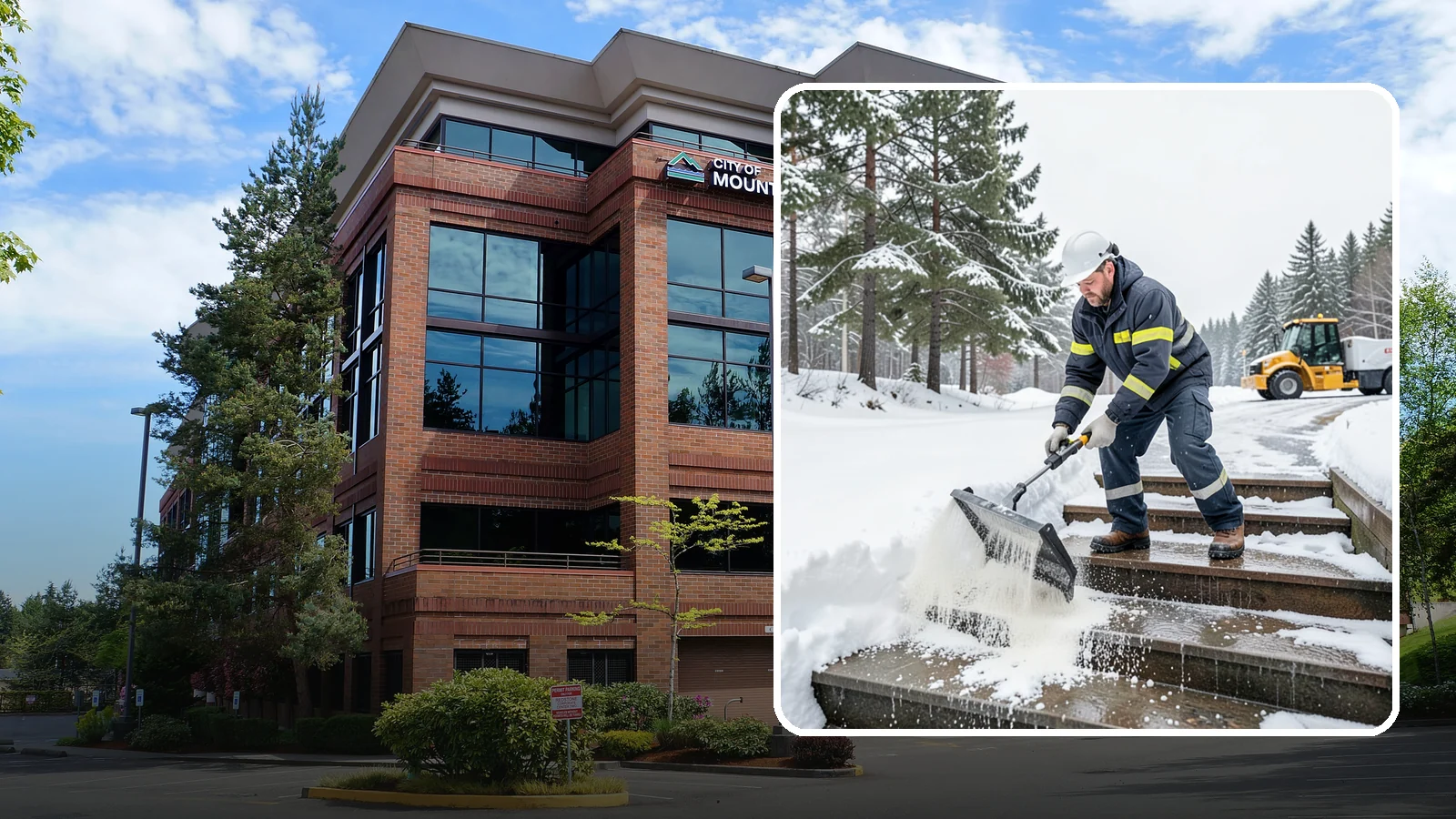 Stair Deicing in Mountlake Terrace, Snohomish County, WA - We treat exterior stairs with the right deicer to stop ice from forming on treads and landings.