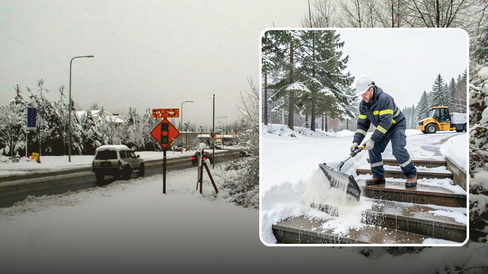 Stair Deicing in Newcastle, King County, WA - We treat exterior stairs with the right deicer to stop ice from forming on treads and landings.