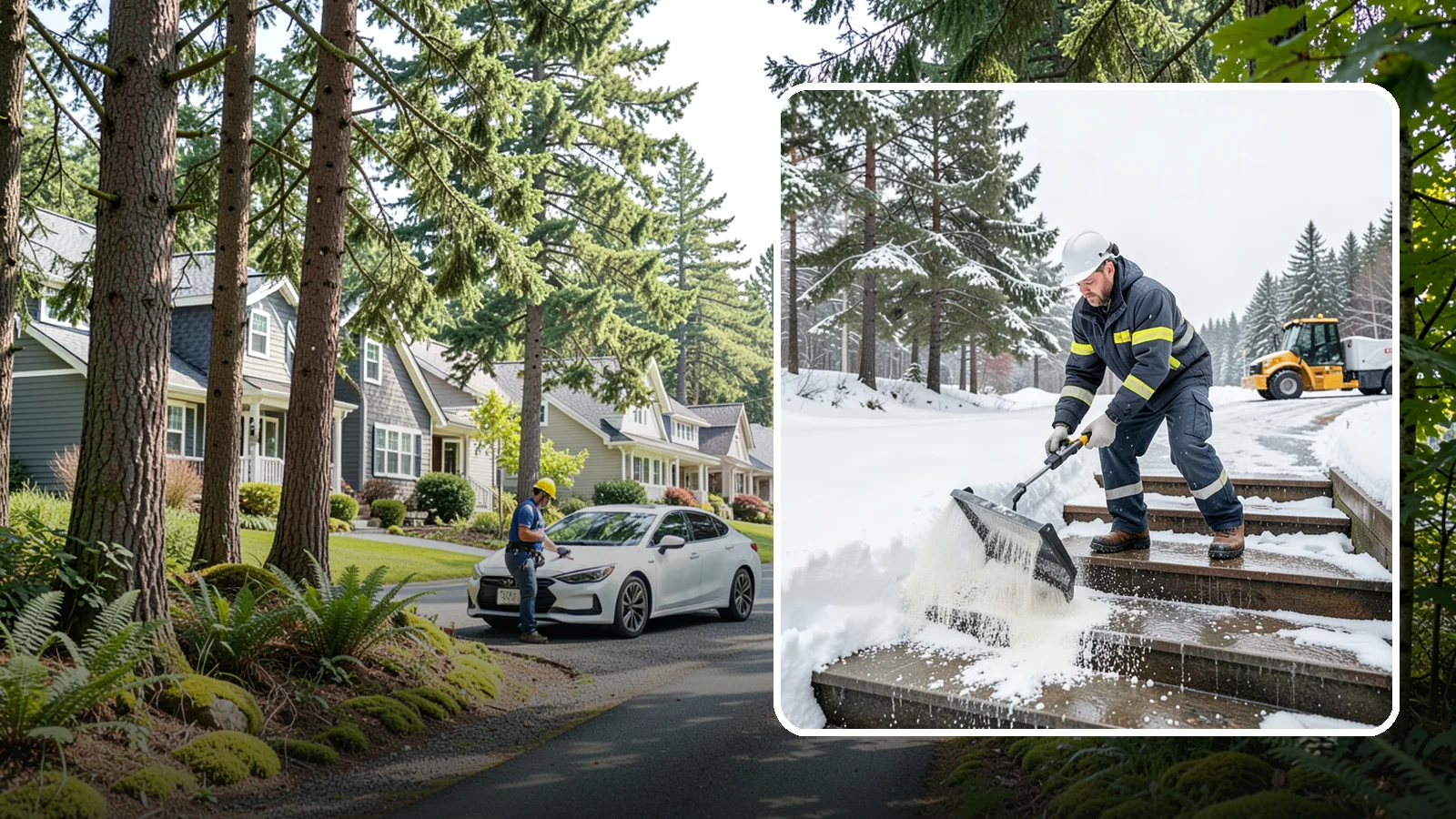 Stair Deicing in Normandy Park, King County, WA - We treat exterior stairs with the right deicer to stop ice from forming on treads and landings.