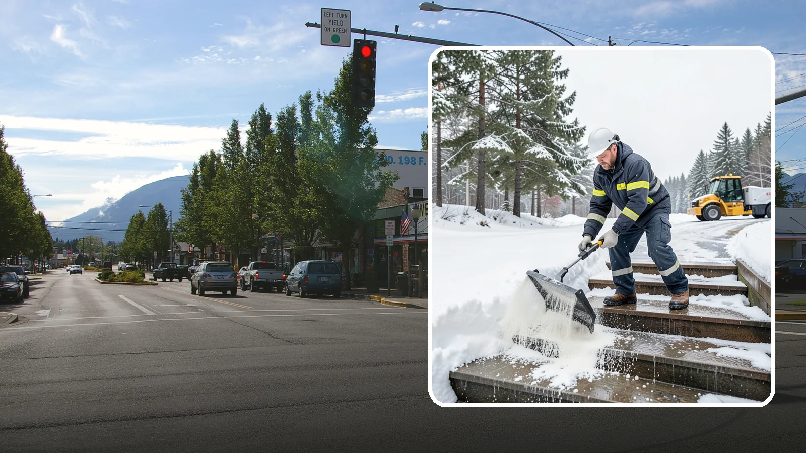 Stair Deicing in North Bend, King County, WA - We treat exterior stairs with the right deicer to stop ice from forming on treads and landings.