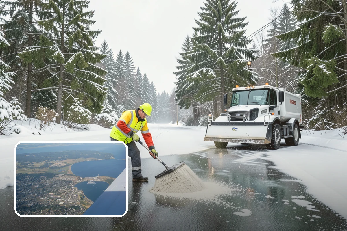 Stair Deicing in Oak Harbor, Island County, WA - Stops invisible refreeze from forming on treads