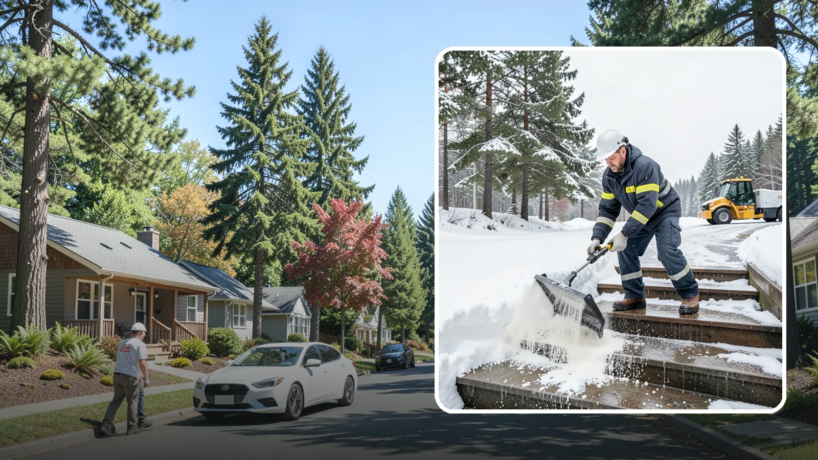 Stair Deicing in Orting, Pierce County, WA - We treat exterior stairs with the right deicer to stop ice from forming on treads and landings.